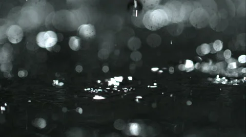 Rain drops splashing in puddle Vídeos de archivo 46665142
