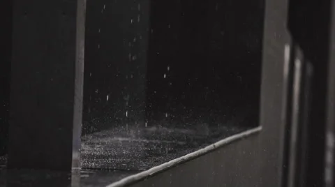 Rain Drops splashing, Slow Motion Stock Footage 43263490