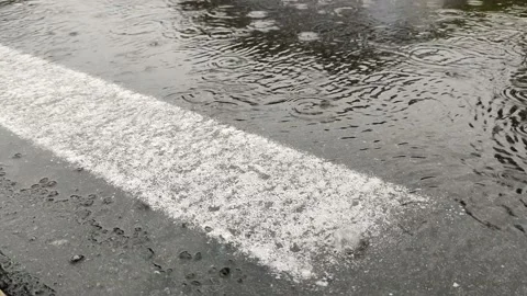 Rain drops on the street Stock Footage 154657271