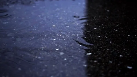 Rain drops in super slow motion Stock Footage 73700356