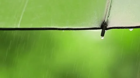 Rain drops on umbrella Stock Footage 11866581