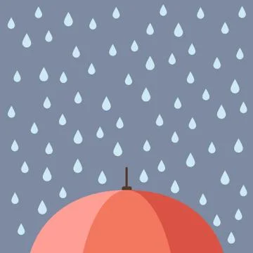 Rain drops with umbrella Stock Illustration