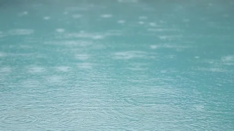 Rain drops in the water Stock Footage 113932936