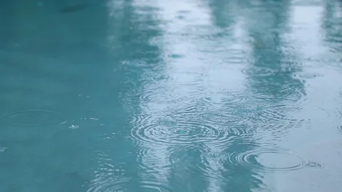 Rain drops in the water Stock Footage 113933431