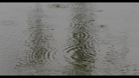 Rain Drops On The Water Stock Footage 307066768