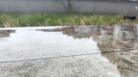 Rain Drops on Water Surface 4k Stock Footage 180044777