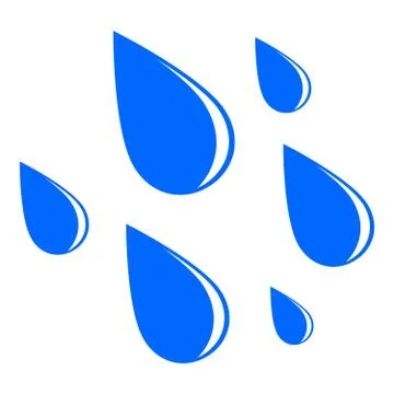 Rain drops on white background Stock Illustration