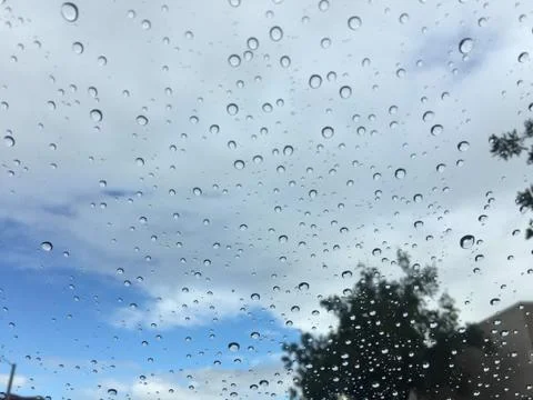 Rain Drops on the Window 1 Stock Photos