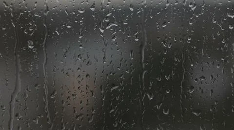Rain Drops On Window. Atmospheric Effect With Raindrops 写真素材