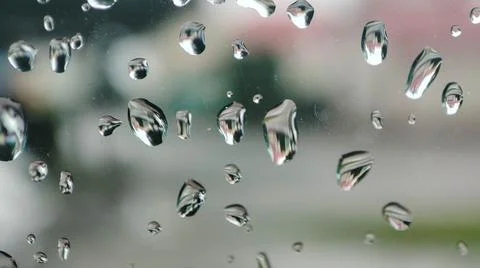 Rain drops on window. Bubbles on glass. Window after rain 스톡 사진