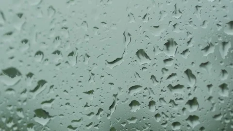 Rain Drops on the Window - Close Up in 4K Stock Footage 77298373