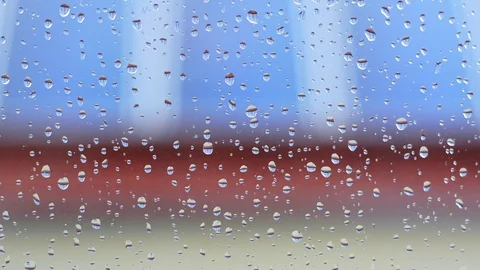 Rain drops on window as close up Video stock 81707584