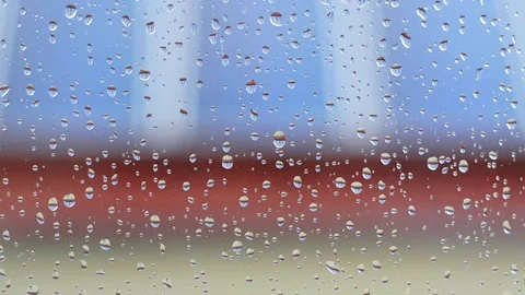 Rain drops on window as close up Video stock 81707595