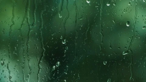 Rain drops on window close up Stock Footage 93775055