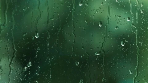 Rain drops on window close up Stock Footage 93775157