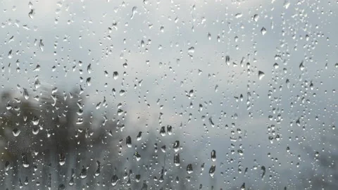 Rain drops on window in close up Video stock 170377198
