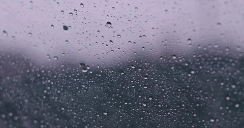 Rain Drops on Window During Storm Stock Footage 79429356