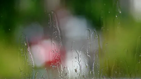Rain Drops on a Window Stock Footage 37736971