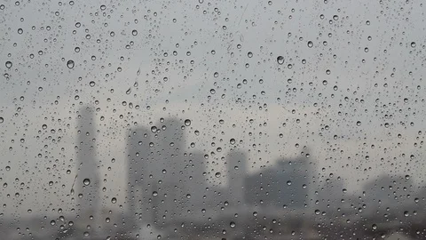 Rain drops on window Stock Footage 96404234