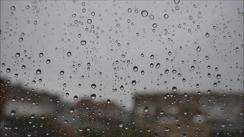 Rain drops on a window Stock Footage
