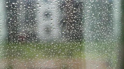 Rain drops on the window Stock Footage 196582470