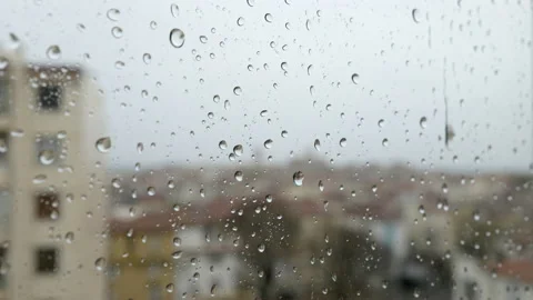Rain Drops on Window Stock Footage 236086189