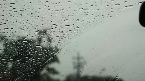 Rain drops on window Stock Footage 267711561