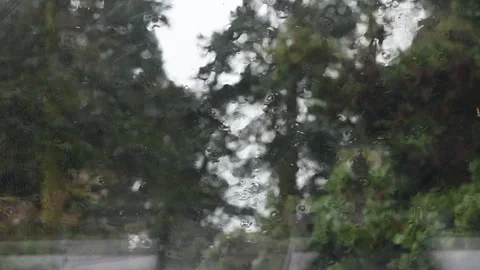 Rain drops on window Stock Footage 270766766