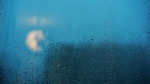 Rain drops on window glass 2 Stock Footage 122101956