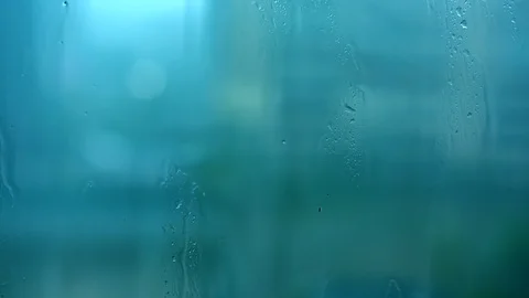 Rain drops on window glass 3 Stock Footage 128519507