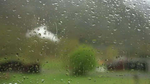 Rain drops on the window glass Stock Footage 11429743