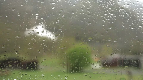 Rain drops on the window glass Stock-Footage 41296014