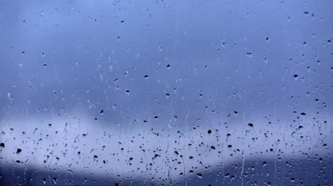 Rain drops on the window glass Stock Footage 46272330