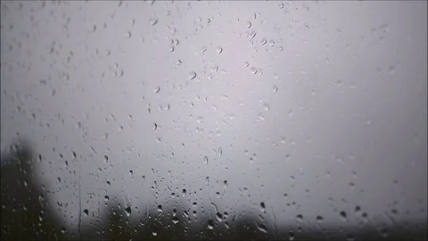 Rain drops on the window glass. Stock Footage 80753332