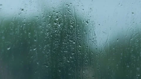 Rain drops on the window glass Stock Footage 219214686