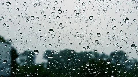 Rain drops on window glass Stock Footage 306719416