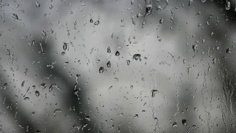 Rain drops on window glass, monochromatic Video stock 73232029
