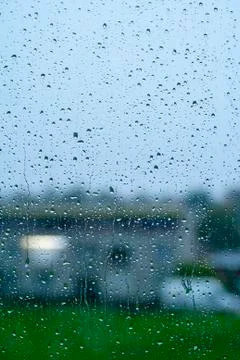 Rain drops on window Stock Photos