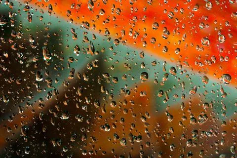 Rain drops on window Stock Photos