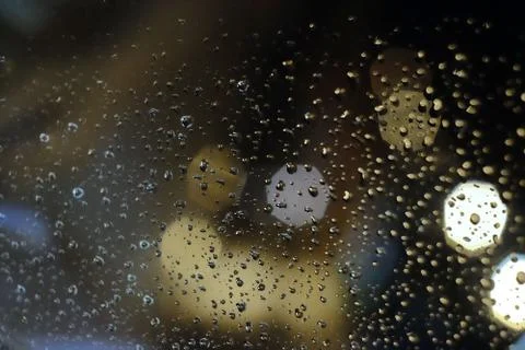 Rain drops on window. Stock Photos