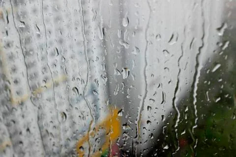 Rain drops at a window Stock Photos