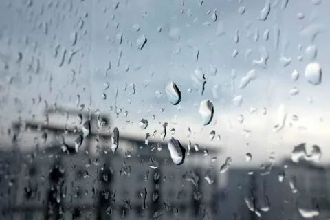 Rain drops at a window Foto stock