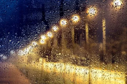 Rain drops on the window Stock Photos