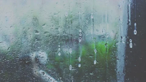 Rain drops on the window, rain on the window Stock Footage 158212586