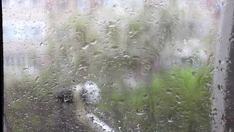 Rain drops on the window, rain on the window Stock Footage 158212904