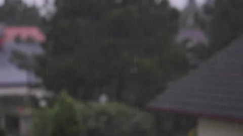 Rain drops on the window surface Stock Footage 139872692