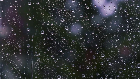 Rain drops on the window surface Video stock 144927519
