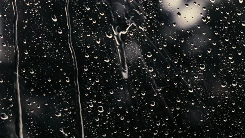Rain drops on the window surface Video stock 144932531
