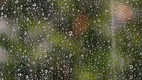 Rain drops on the window surface Stock Footage 149408590