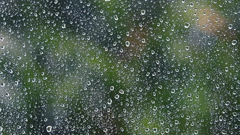 Rain drops on the window surface Stock Footage 149409053